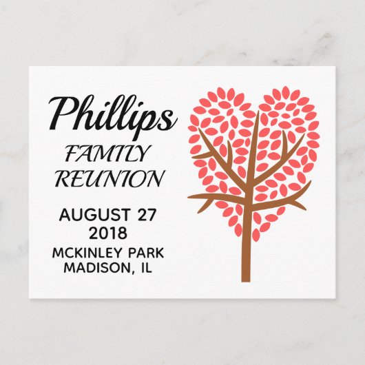 Herinnering gezinshereniging hartslag briefkaart (Voorkant)