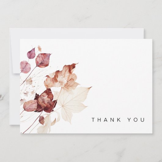 Herinnering Herfst Foliage Begrafenis Dank u Bedankkaart (Voorkant)
