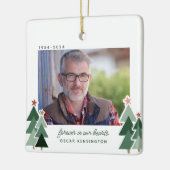 Herinnering in Onze Harten Rustieke Bomen Foto Keramisch Ornament (Links)