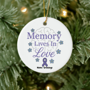 Herinnering leeft in liefde Alzheimer bewustzijn Keramisch Ornament