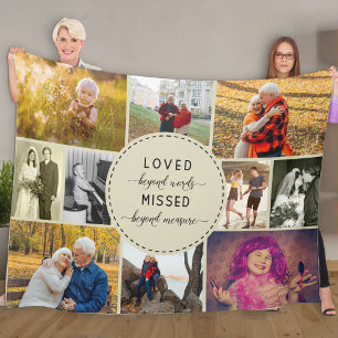 Herinnering Multi Foto van voorbij woorden Natural Fleece Deken