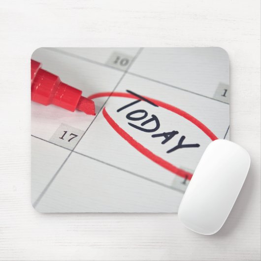 Herinnering op agenda muismat (Met muis)