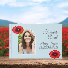 Herinnering Poppy Blue Funeral Memorial Gastenboek