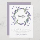 Herinnering rustieke lavendel sympathie Dank u Kaart (Voorkant / Achterkant)