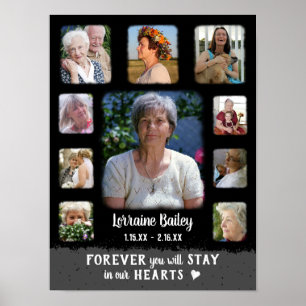 Herinnering Souvenir Rand Fade Foto Collage Zwart Poster