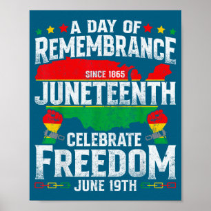 Herinnering vieren vrijheid juneteenth zwart poster