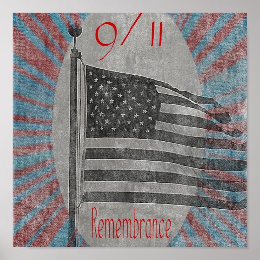 Herinnering vlag druk september 11 poster (Voorkant)