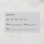 Herinnering voor afspraak met arts in de klas visitekaartje (Achterkant)