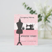 Herinnering voor afspraak met naaister-stylist briefkaart (Staand voorkant)