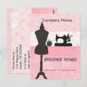 Herinnering voor afspraak met naaister-stylist briefkaart (Voorkant / Achterkant)