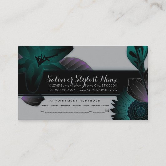 Herinnering voor benoeming  bloemen afsprakenkaartje (Voorkant)