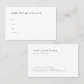 Herinnering voor benoeming Moderne Minimale Sjablo Afsprakenkaartje (Voorkant / Achterkant)