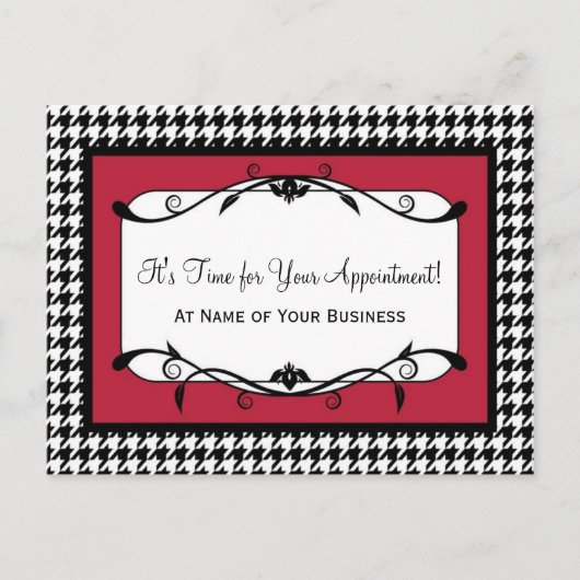 Herinnering voor benoeming Samba Red Houndstooth Briefkaart (Voorkant)