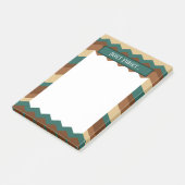 Herinnering voor bruine en groene Chevron Pattern Post-it® Notes (Schuin)