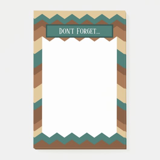Herinnering voor bruine en groene Chevron Pattern Post-it® Notes (Voorkant)