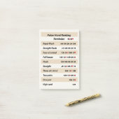 Herinnering voor handbediening met beige strepen post-it® notes (Op bureau)