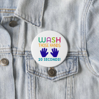 Herinnering voor handen wassen ronde button 7,6 cm