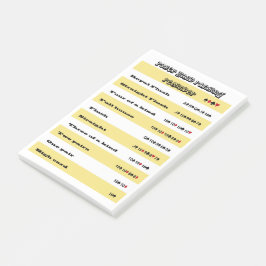 Herinnering voor handmatige vulling met gele strep post-it® notes