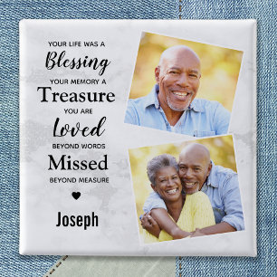 Herinnering voor herinneringen Aangepast 2 Fototoe Vierkante Button 5,1 Cm