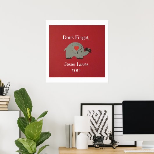 Herinnering voor kinderen dat Jezus van hen houdt! Poster (Thuiskantoor)