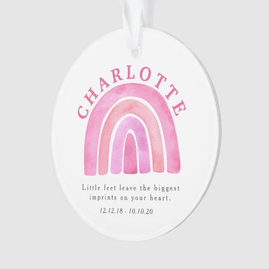 Herinnering voor roze regenboogkinderen ornament (voorkant)