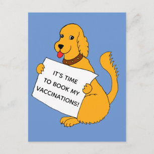 Herinnering voor vaccinatie van honden tijdens die briefkaart