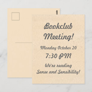 Herinnering voor Vellum Look-boekenclub Briefkaart