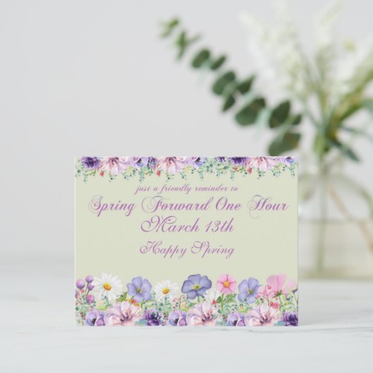 Herinnering voor zomertijd briefkaart (Staand voorkant)