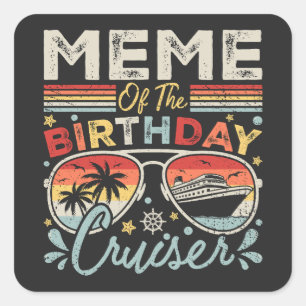 Herinneringen aan de verjaardag van de Cruiser Vac Vierkante Sticker