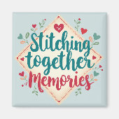 Herinneringen aan elkaar stikken Borduurkunst Magneet (Voorkant)
