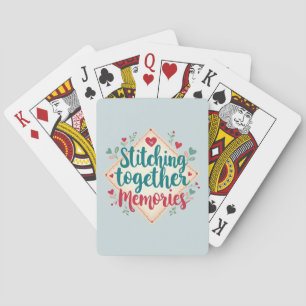 Herinneringen aan elkaar stikken Borduurkunst Pokerkaarten