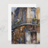 Herinneringen aan New Orleans - Bourbon Street H Feestdagenkaart (Voorkant / Achterkant)