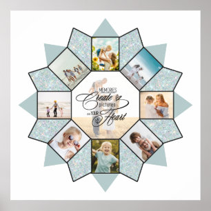 Herinneringen Foto Collage Zee Glas ID1016 Poster