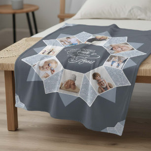 Herinneringen Fotocollage Blauw ID1016 Fleece Deken