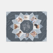 Herinneringen Fotocollage Blauw ID1016 Fleece Deken (Voorkant (Horizontaal))