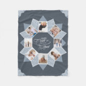 Herinneringen Fotocollage Blauw ID1016 Fleece Deken (Voorkant)