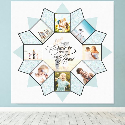 Herinneringen Fotocollage Zee ID1016 Canvas Afdruk (Insitu (Houten vloer))