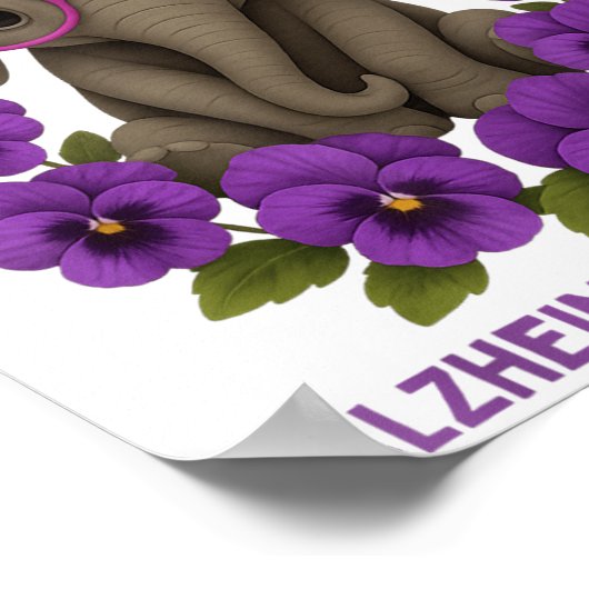 Herinneringen Heimer's Awareness Paarse Olifant Bl Poster (Hoek)