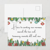 Herinneringen maken rond de kerstboom briefkaart (Voorkant / Achterkant)