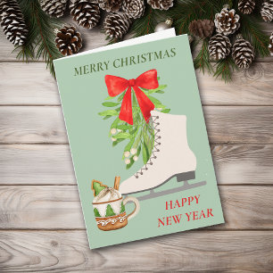 Herinneringen Maken Schaatsen Nostalgische Kerst Feestdagen Kaart