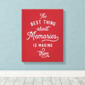 Herinneringen maken typografische kunst aan de muu canvas afdruk (Insitu (Houten vloer))