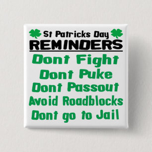 Herinneringen op St Patricks Day Vierkante Button 5,1 Cm