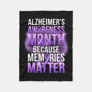 Herinneringen paarse lint alzheimerbewustzijnsmaan fleece deken