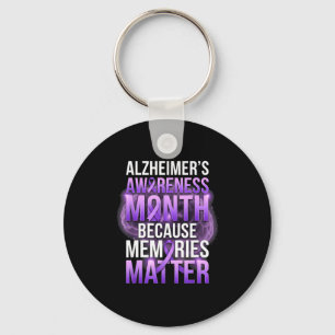 Herinneringen paarse lint alzheimerbewustzijnsmaan sleutelhanger