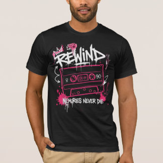 Herinneringen Terugspoelen Nooit Sterven Retro Gra T-shirt