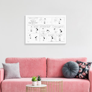 Herinneringen van Charlie Brown bij de pitcher's h Canvas Afdruk