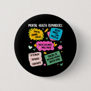 Herinneringen voor geestelijke gezondheid ronde button 5,7 cm