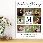 Herinnerings collage met foto's rouw funeral poster