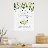 Herinnerings Teken Witte Bloem Kaars Poster (Keuken)