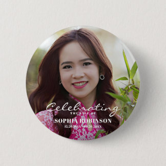 Herinneringsboek met foto's ter nagedachtenis ronde button 5,7 cm
